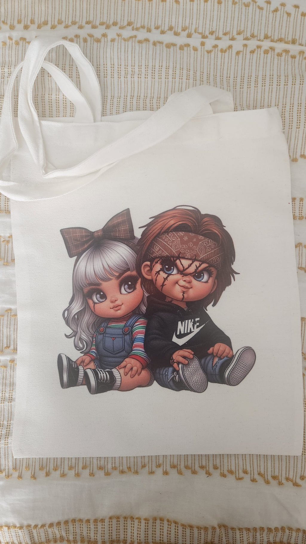 Chicano Inspired Chucky and Tiffany Tote Bag